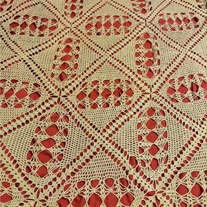 Handmade Crochet Lace Throw in Light Green